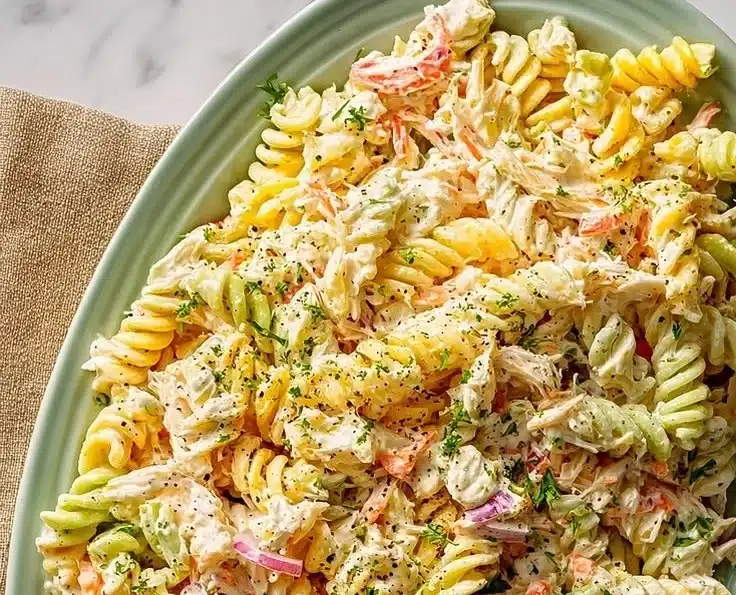 Homemade Crab Pasta Salad with Ranch Dressing - thegirlskitchen 2 Homemade Crab Pasta Salad with Ranch Dressing - thegirlskitchen