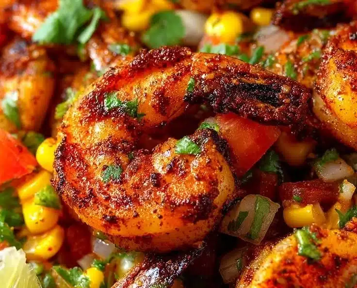 Juicy Grilled Shrimp with Corn Salsa