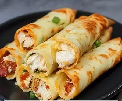 Keto Chicken Bacon Ranch Taquitos served with dipping sauce