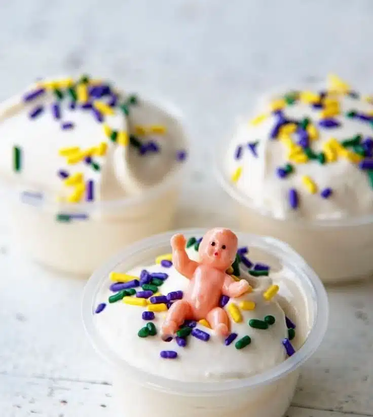 Delicious King Cake Pudding Shots served in festive glasses