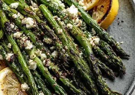 Lemon Feta Grilled Asparagus
