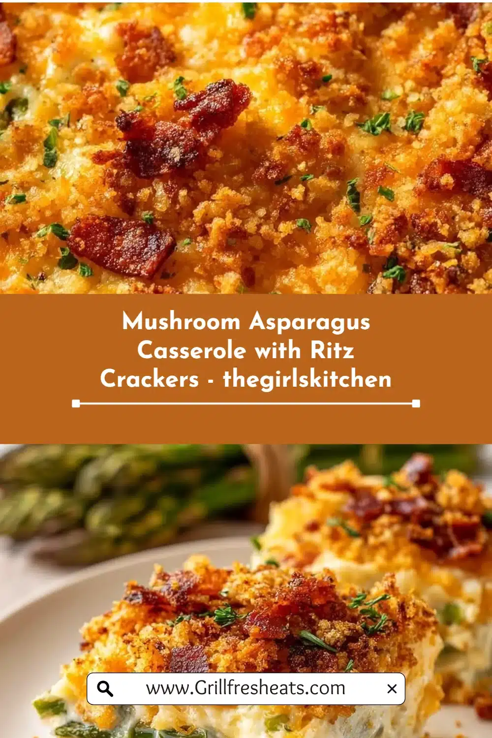 Mushroom Asparagus Casserole with Ritz Crackers - thegirlskitchen 1 Mushroom Asparagus Casserole with Ritz Crackers - thegirlskitchen