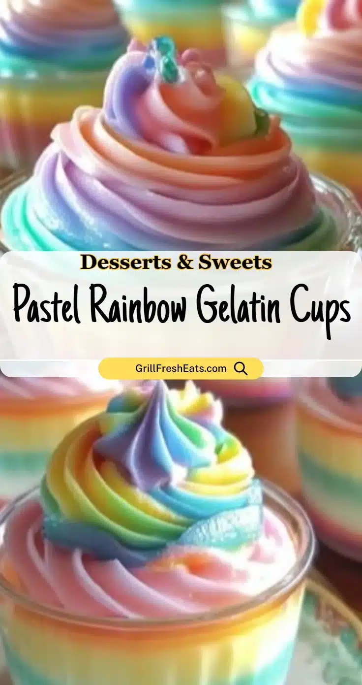 Pastel Rainbow Gelatin Cups