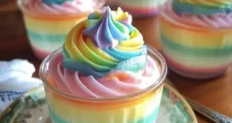 Pastel Rainbow Gelatin Cups