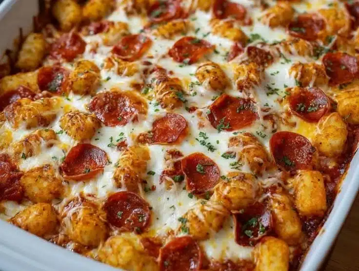 Pizza Tot Casserole