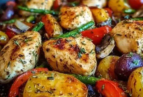 Quick One Pan Chicken Veggies 2 Quick One Pan Chicken Veggies