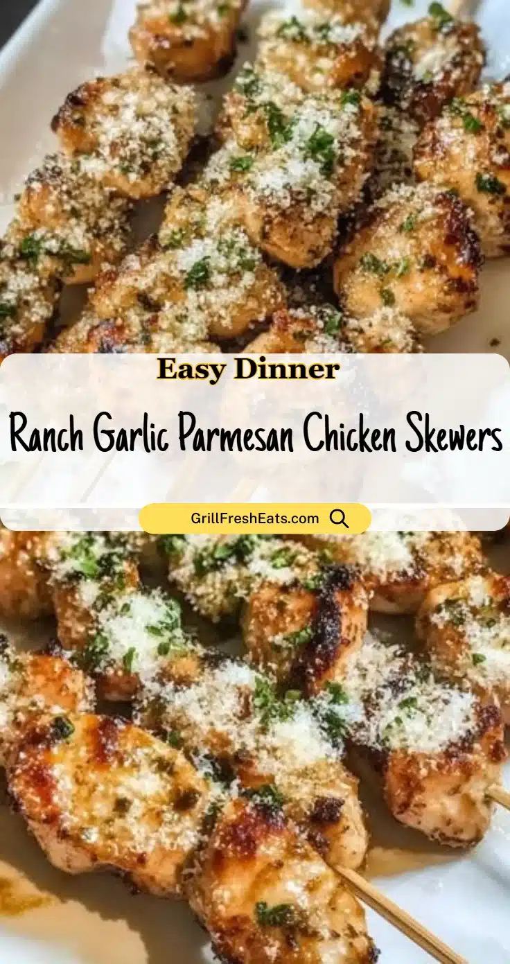 Ranch Garlic Parmesan Chicken Skewers