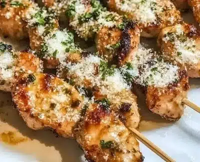 Ranch Garlic Parmesan Chicken Skewers