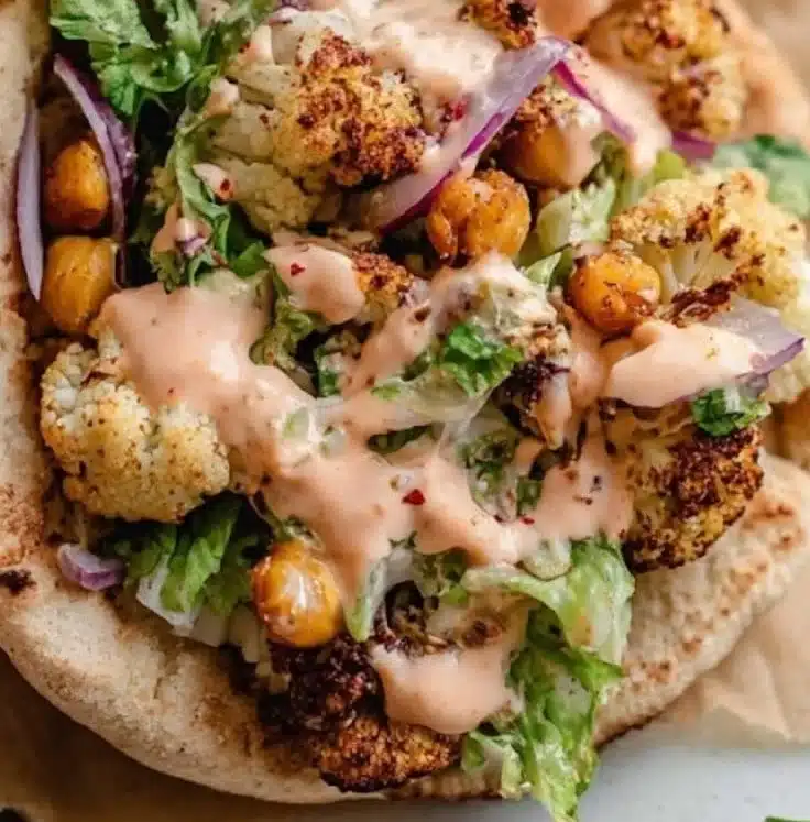 Roasted Cauliflower Chickpea Wrap