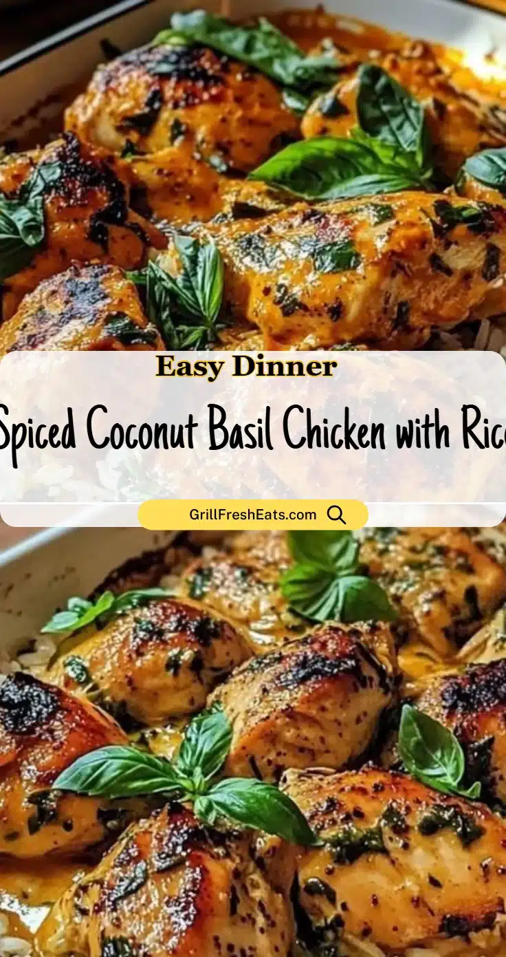 Spiced Coconut Basil Chicken with Rice
