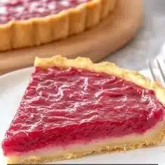 Grill Fresh Eats 3 Delicious rhubarb custard tart with a golden crust and vibrant rhubarb filling