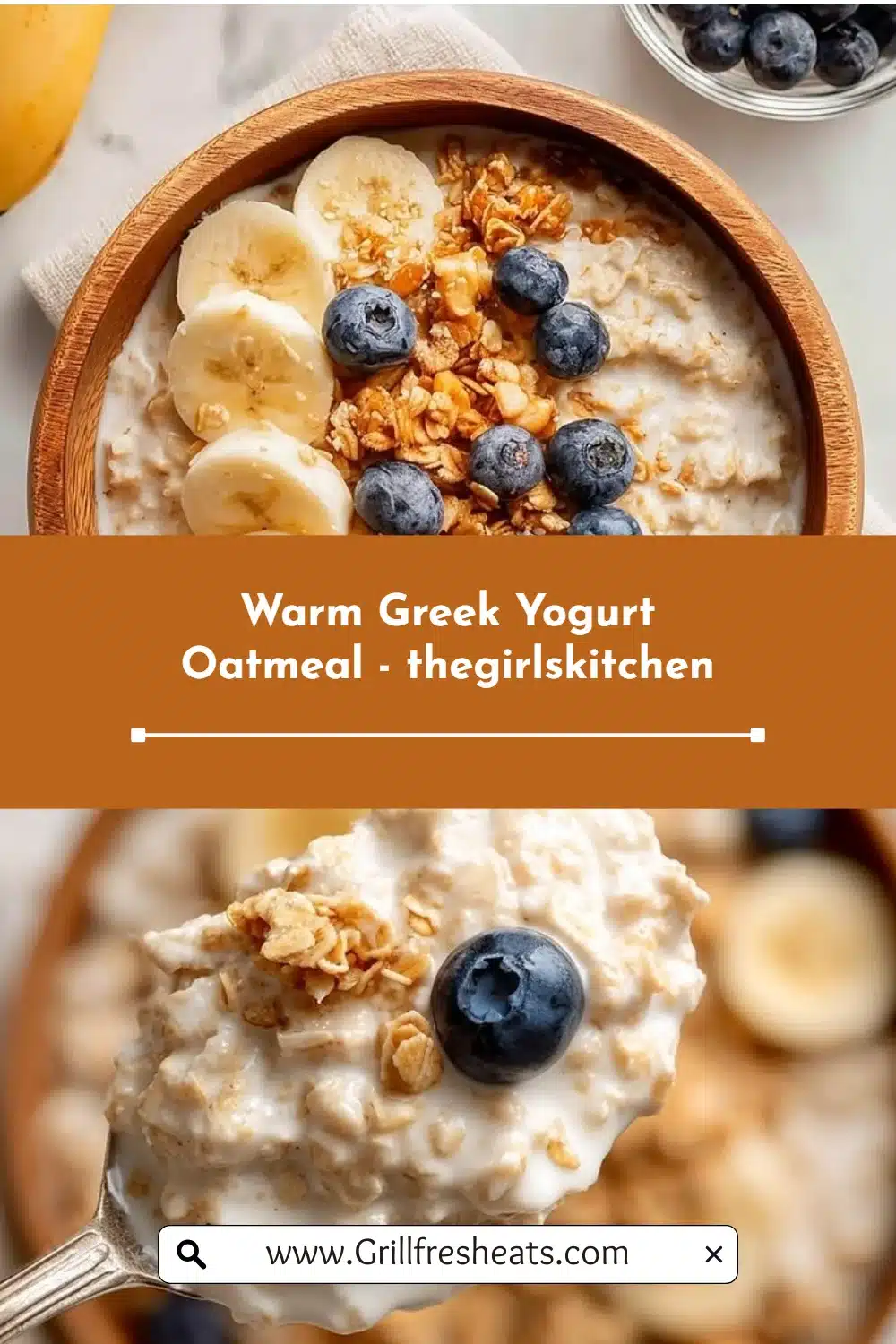 Warm Greek Yogurt Oatmeal - thegirlskitchen