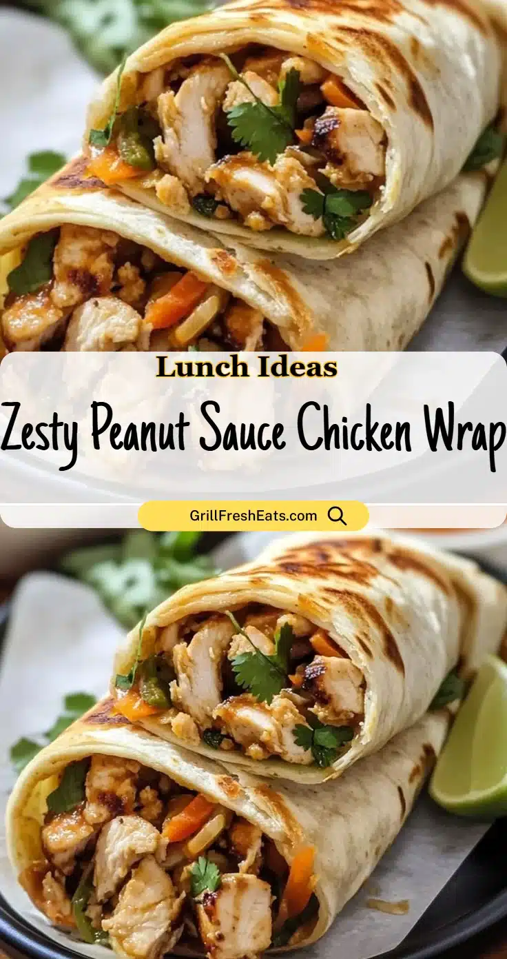 Zesty Peanut Sauce Chicken Wrap