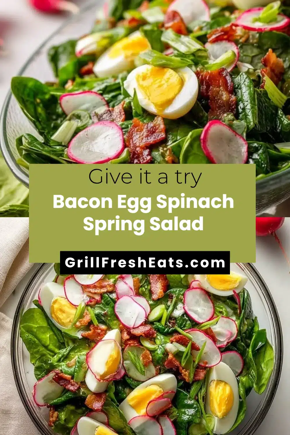 Bacon Egg Spinach Spring Salad