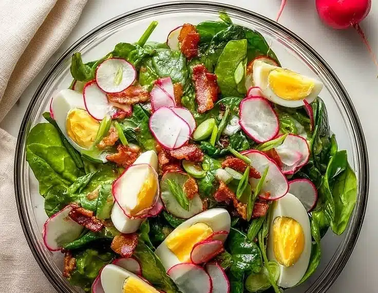 Bacon Egg Spinach Spring Salad