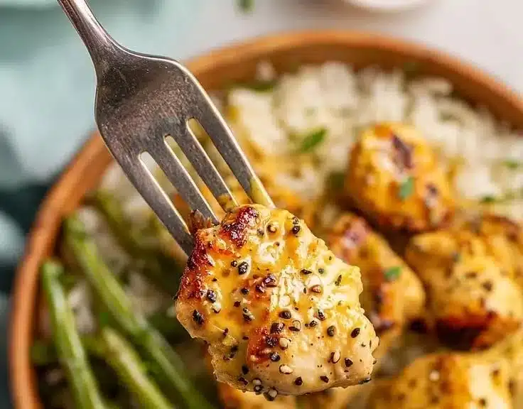 Delicious honey mustard chicken bowls with fresh ingredients and vibrant colors