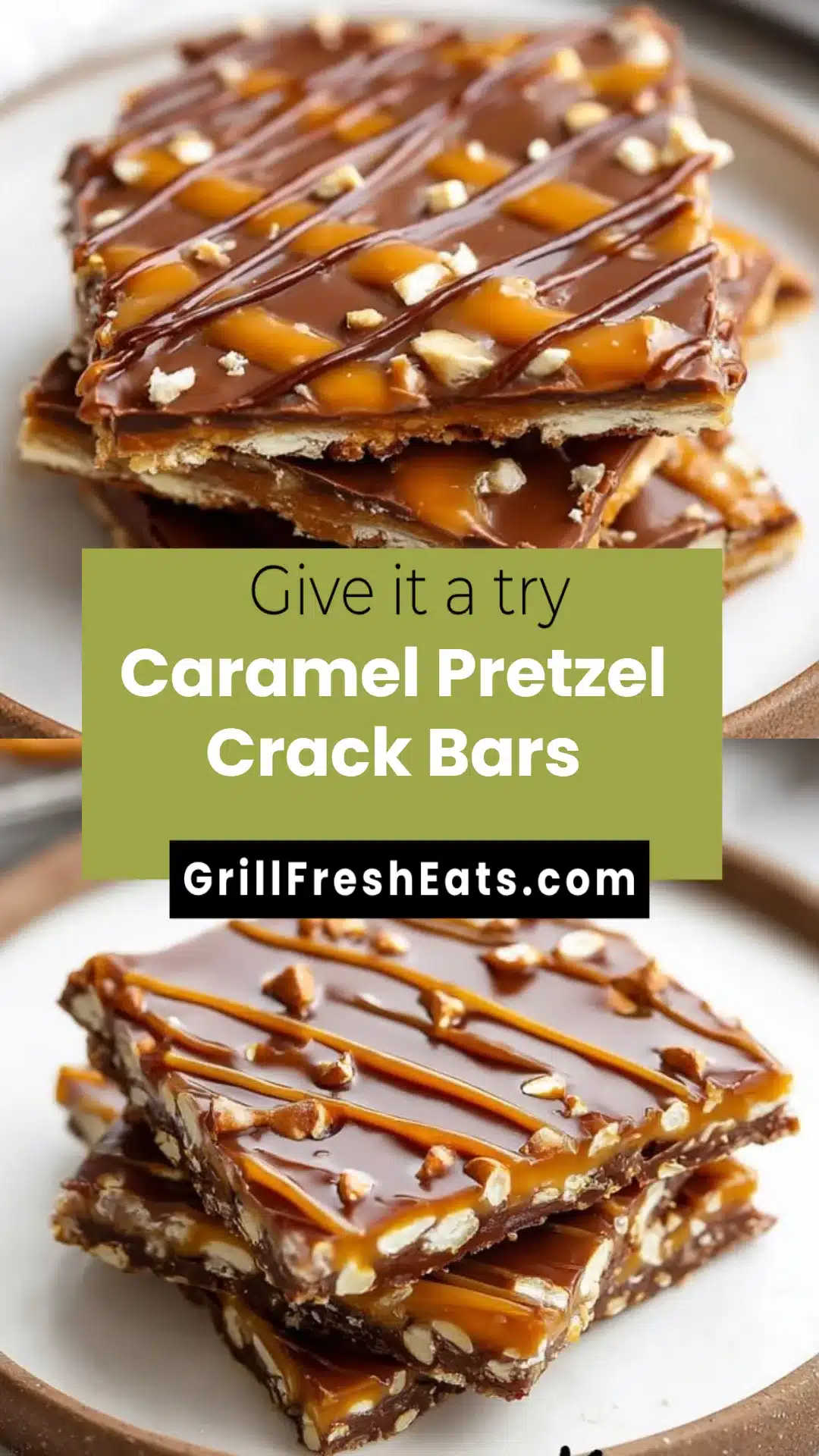Caramel Pretzel Crack Bars