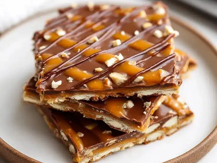 Caramel Pretzel Crack Bars