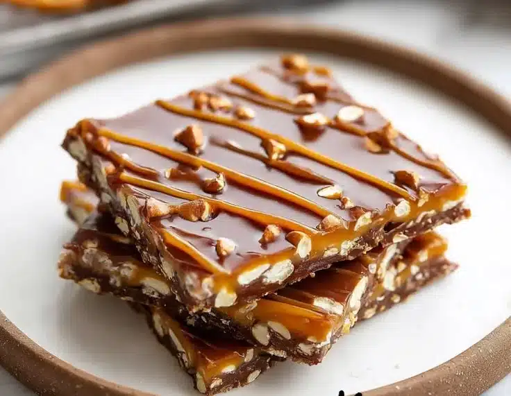 Caramel Pretzel Crack Bars
