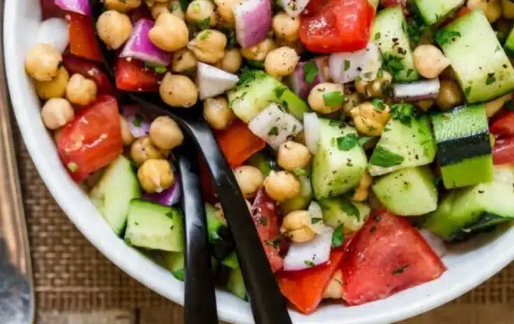 Chickpea Cucumber Tomato Salad