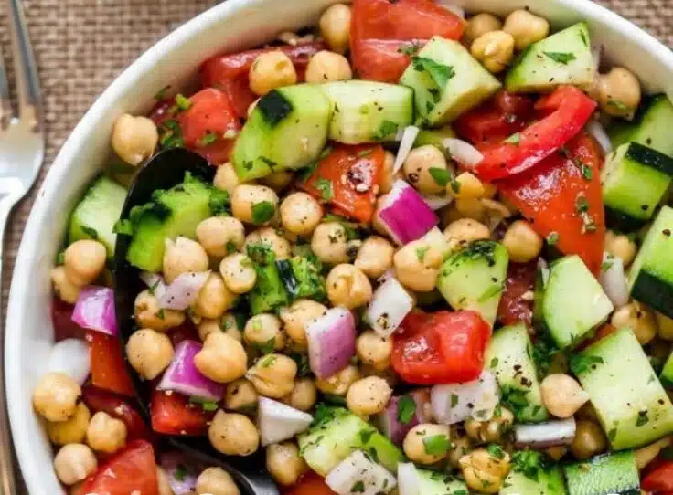 Chickpea Cucumber Tomato Salad