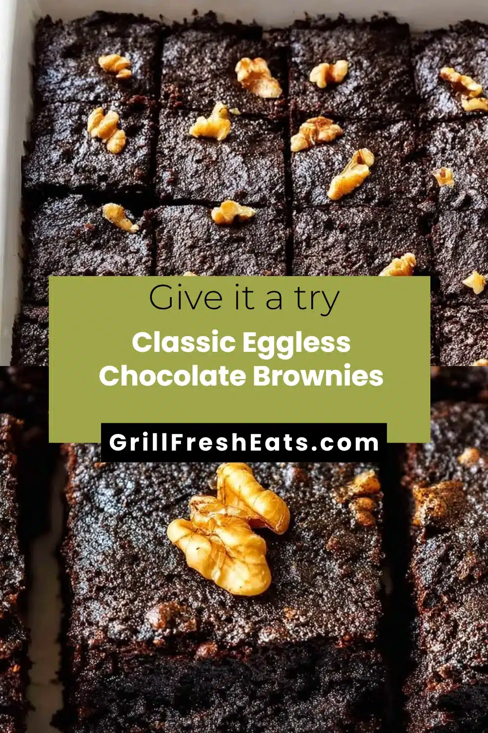 Classic Eggless Chocolate Brownies