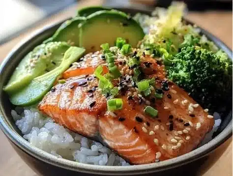 Clean Eating Salmon Rice Bowl