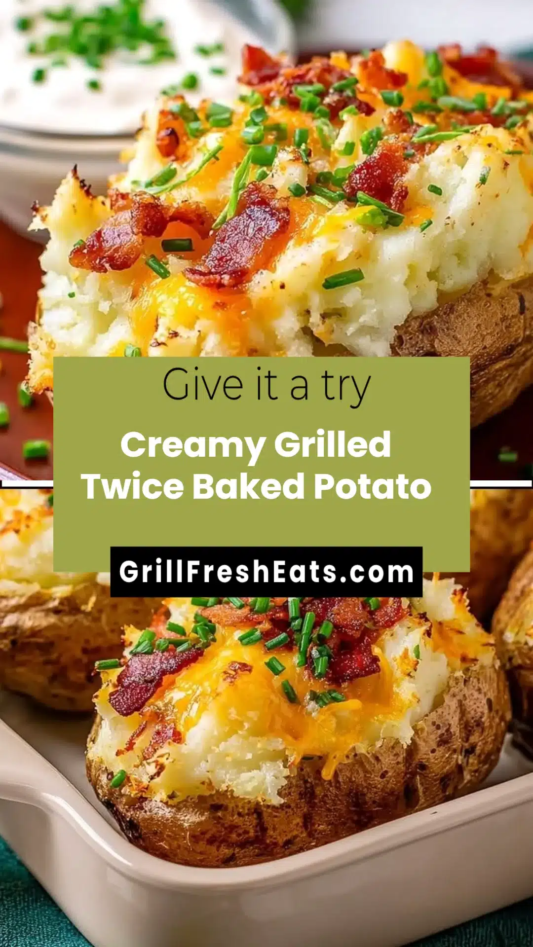 Creamy Grilled Twice Baked Potato