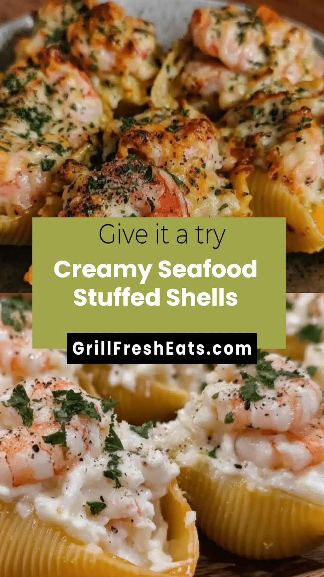 Creamy Seafood Stuffed Shells