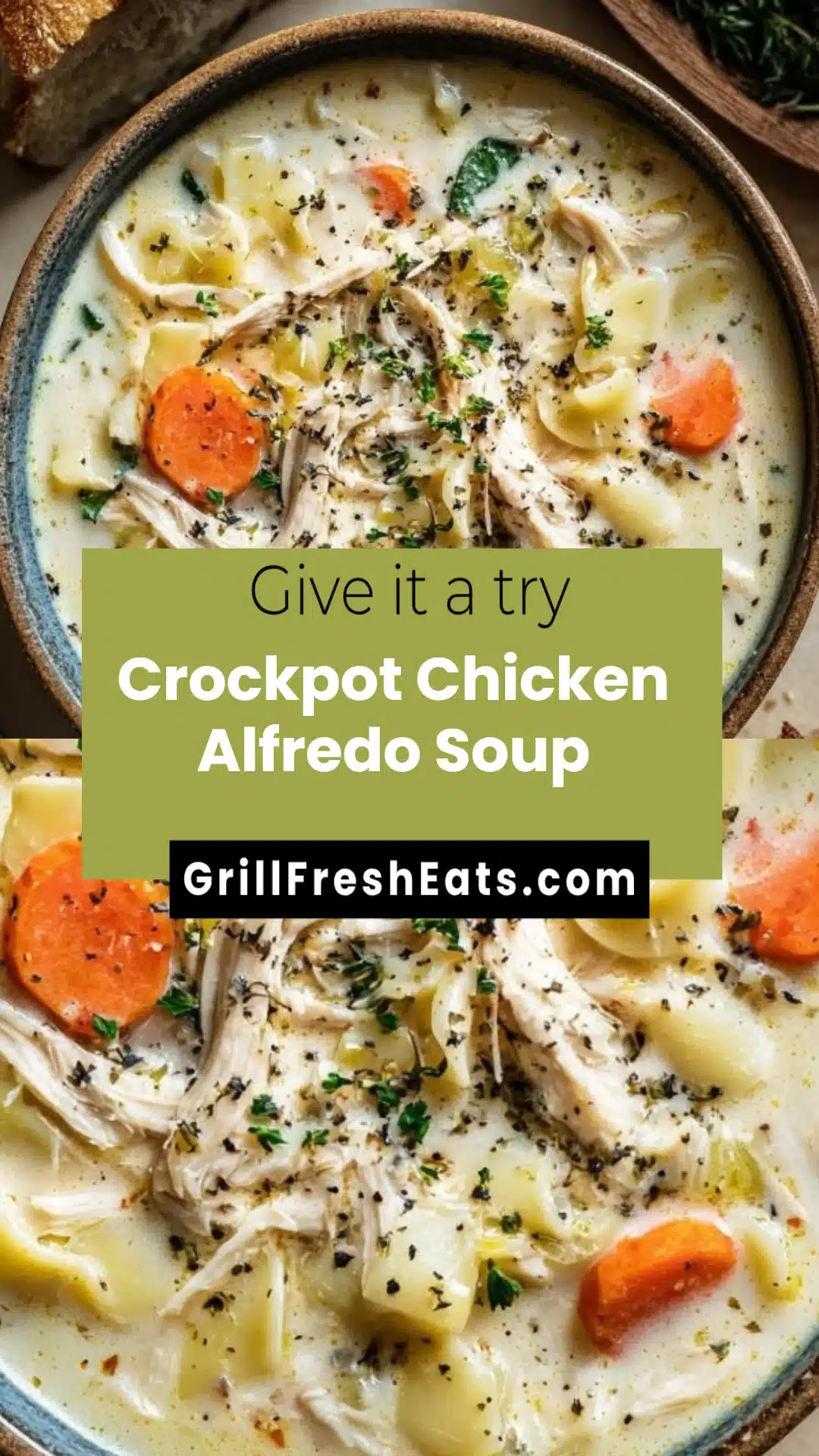 Crockpot Chicken Alfredo Soup