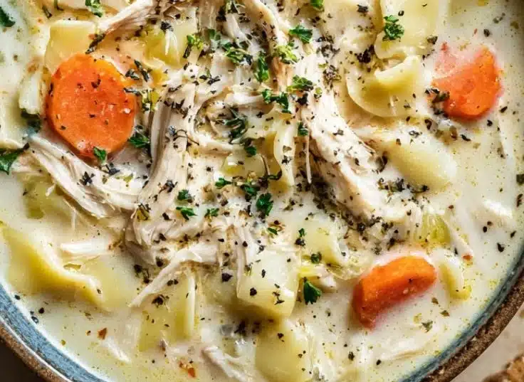 Crockpot Chicken Alfredo Soup