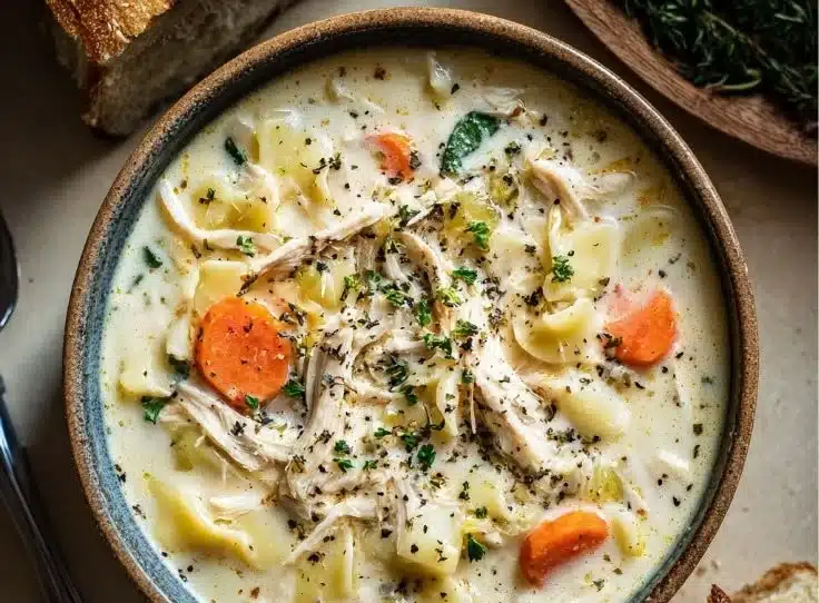 Crockpot Chicken Alfredo Soup