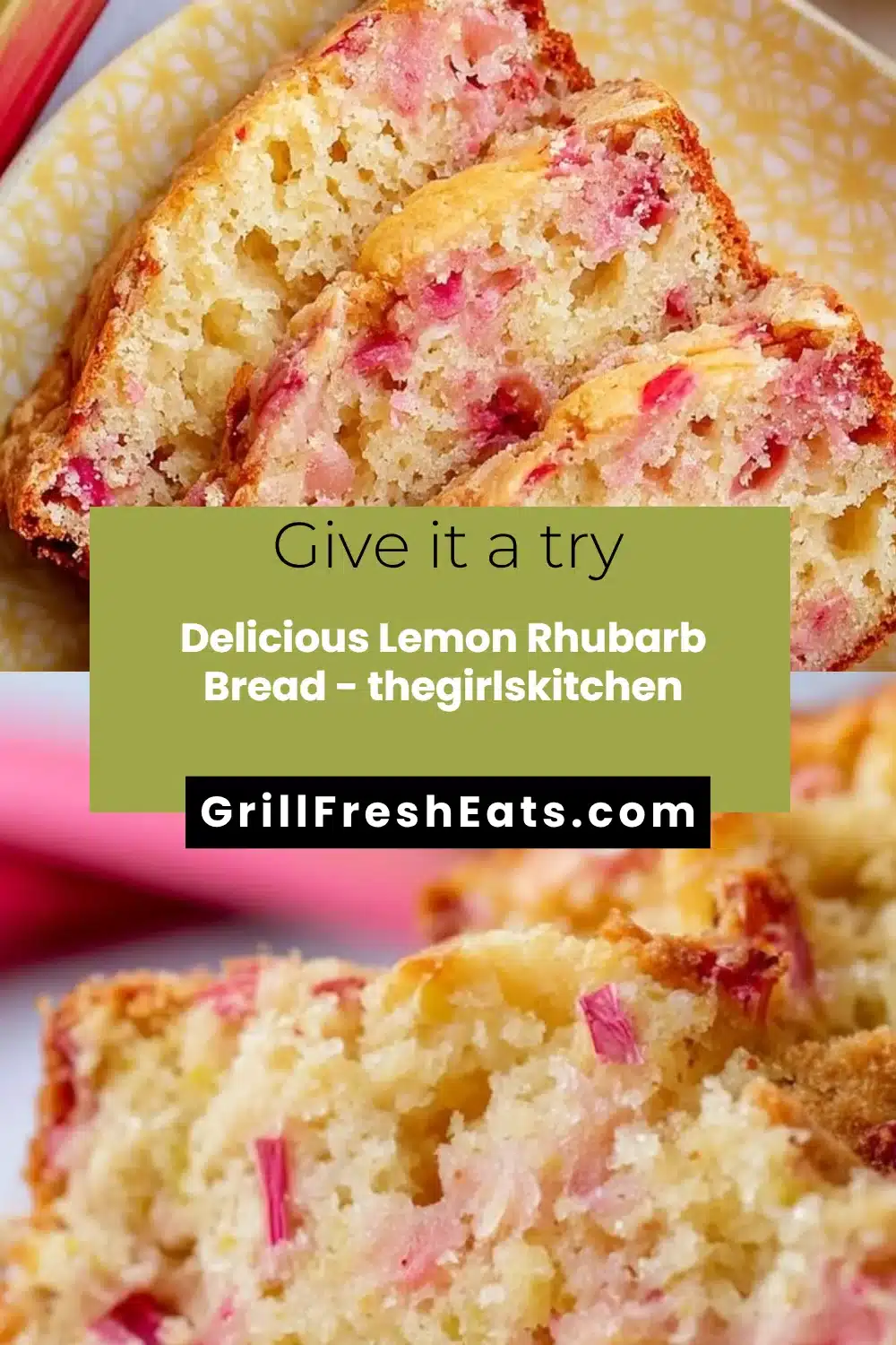 Delicious Lemon Rhubarb Bread - thegirlskitchen
