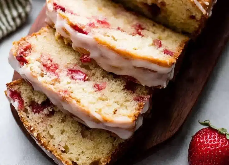 Easy Glazed Strawberry Bread