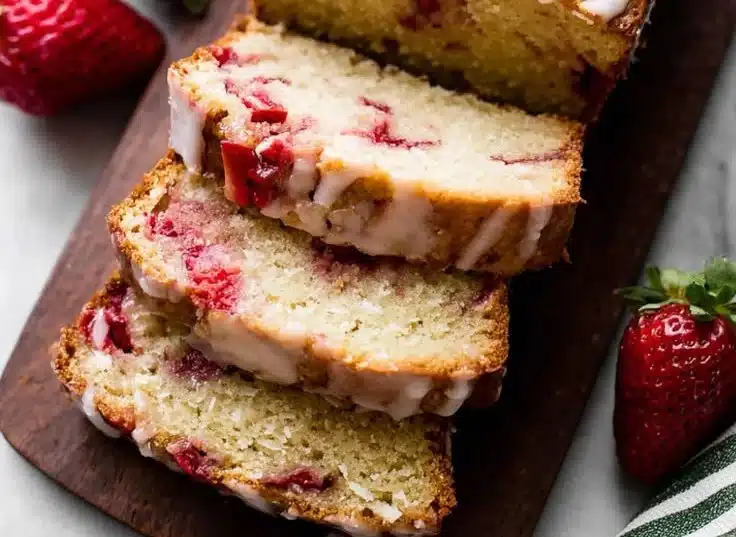 Easy Glazed Strawberry Bread