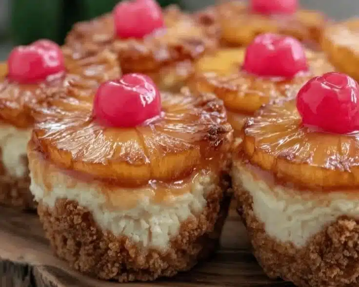 Easy Mini Pineapple Upside Down Cheesecakes