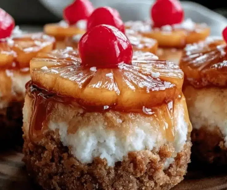 Easy Mini Pineapple Upside Down Cheesecakes