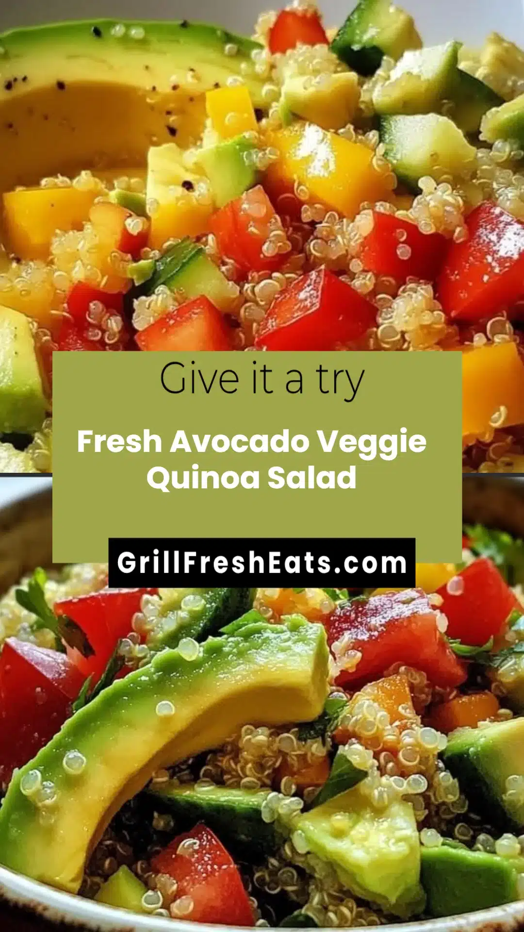 Fresh Avocado Veggie Quinoa Salad