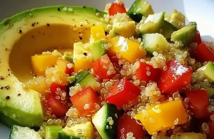 Fresh Avocado Veggie Quinoa Salad