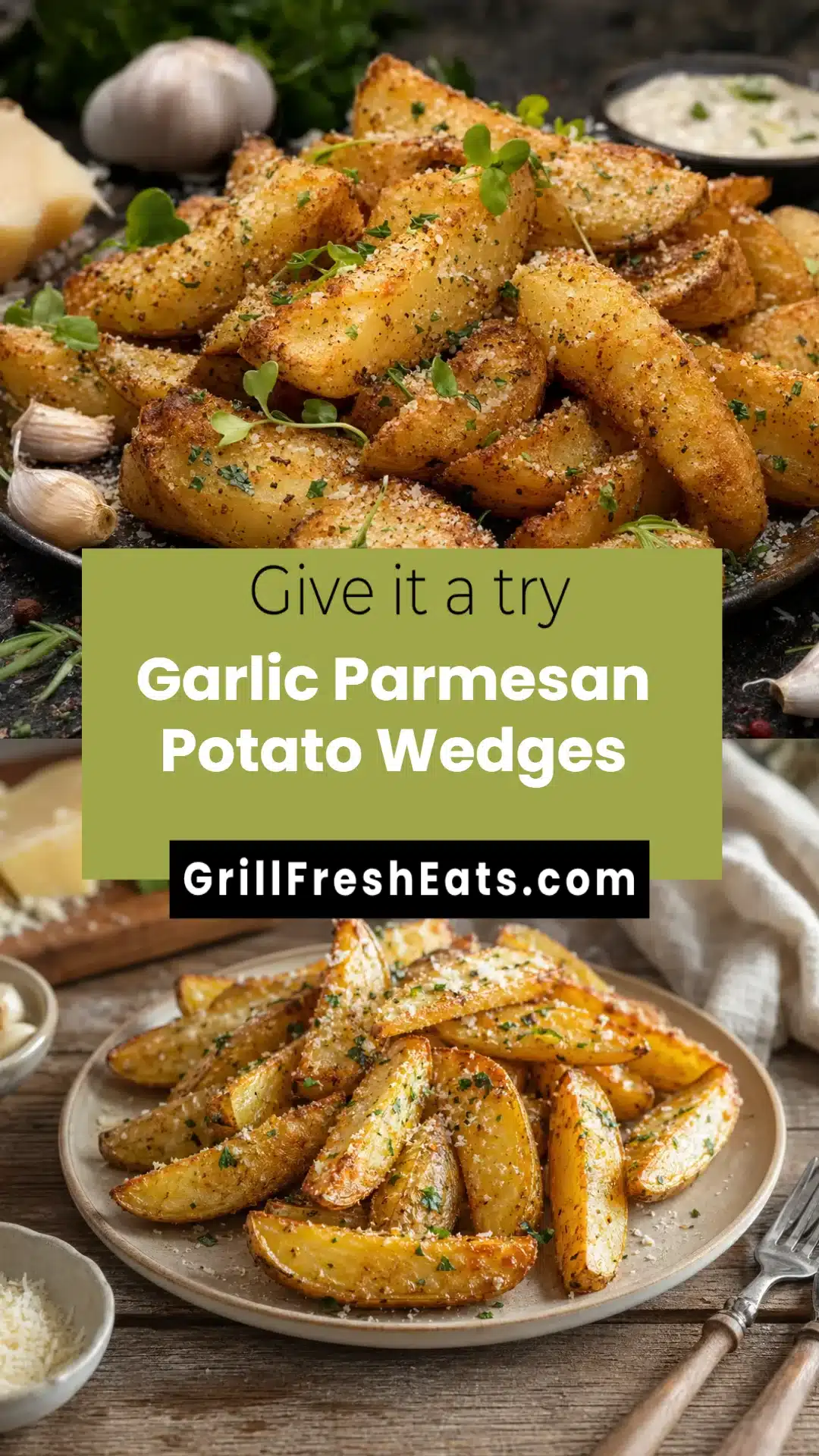 Garlic Parmesan Potato Wedges