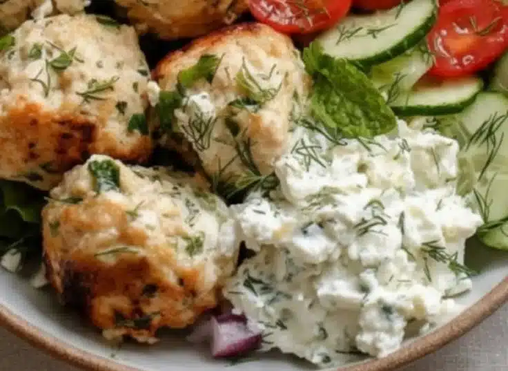 Greek Chicken Meatballs 2 Greek Chicken Meatballs