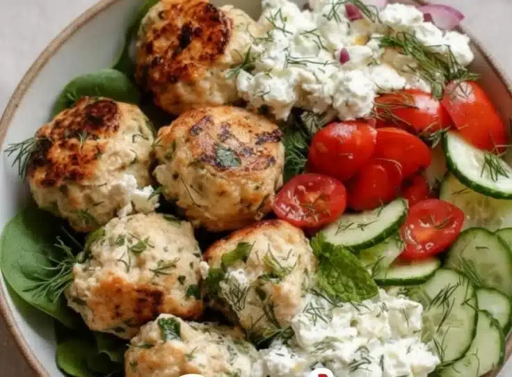 Greek Chicken Meatballs 3 Greek Chicken Meatballs