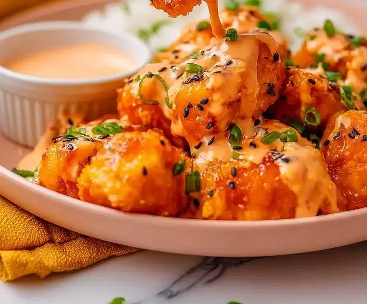 Delicious homemade Dairy Free Bang Bang Chicken served on a plate