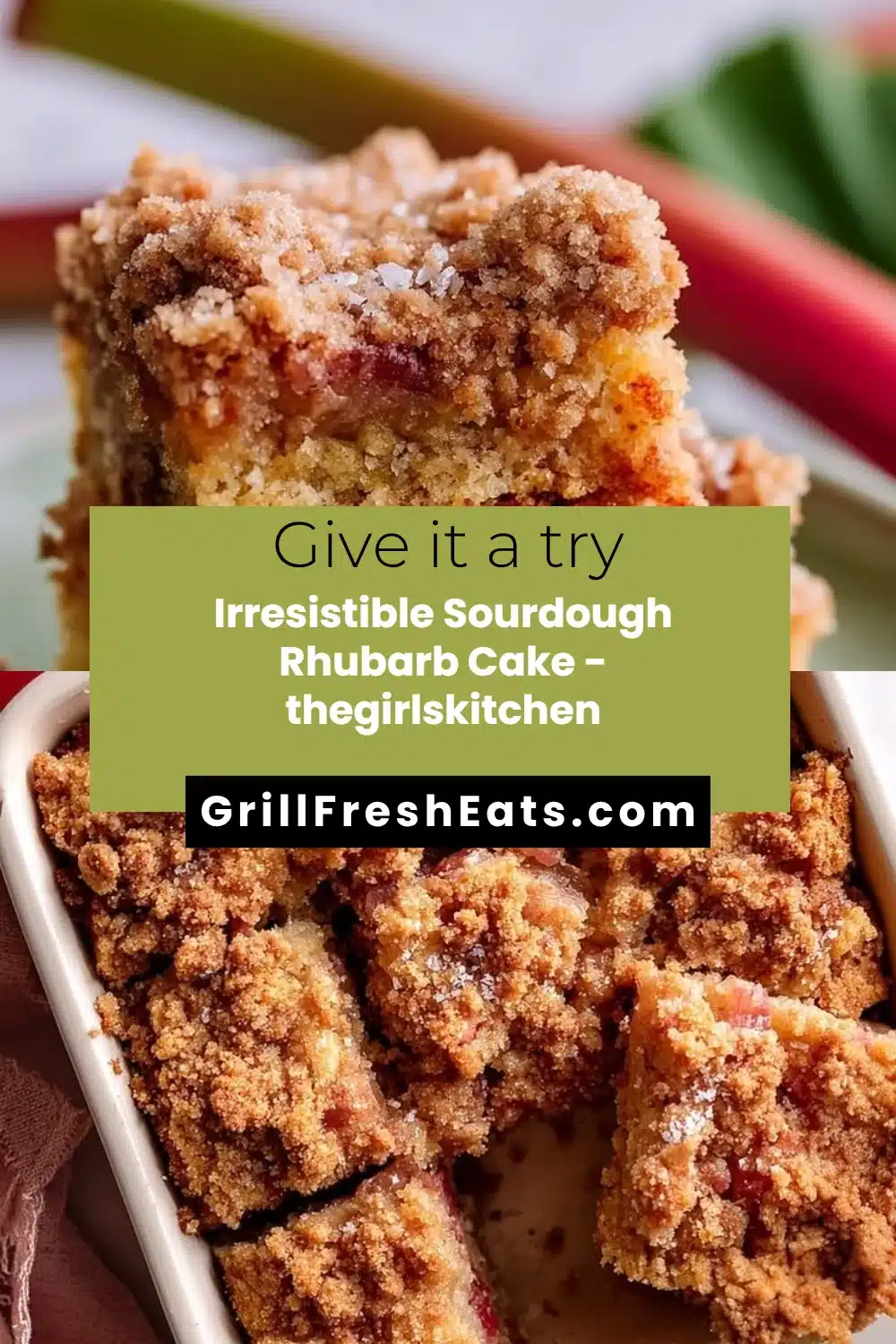 Irresistible Sourdough Rhubarb Cake - thegirlskitchen