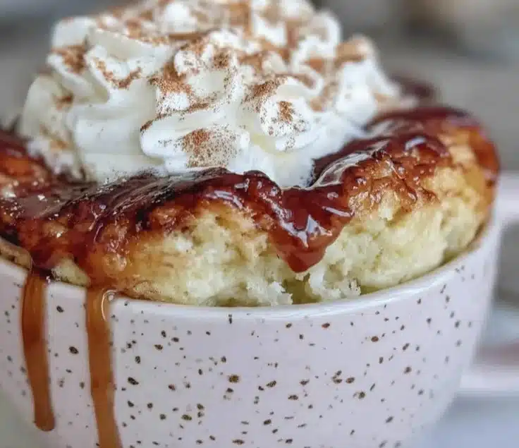 Keto Cottage Cheese Cinnamon Roll Mug Cake