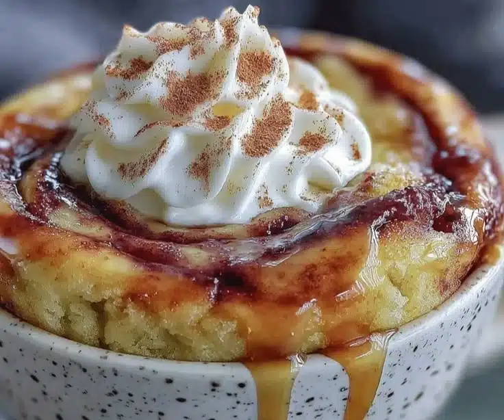 Keto Cottage Cheese Cinnamon Roll Mug Cake
