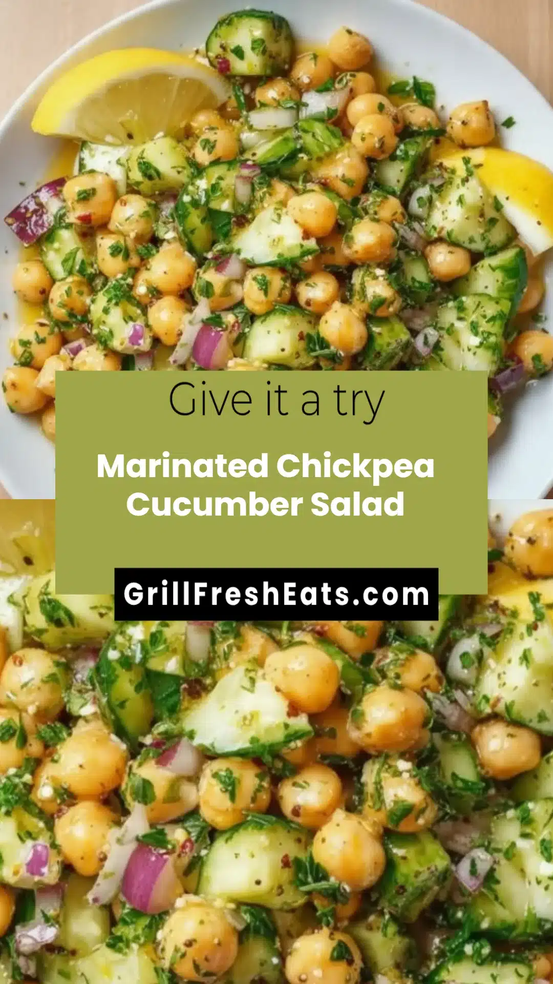 Marinated Chickpea Cucumber Salad