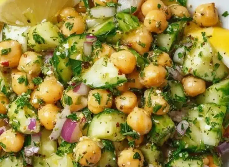 Marinated Chickpea Cucumber Salad