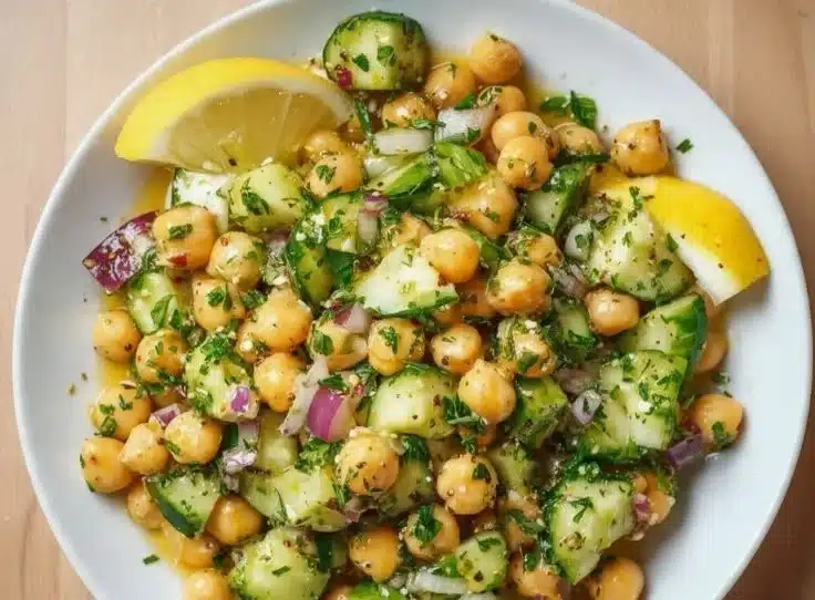 Marinated Chickpea Cucumber Salad
