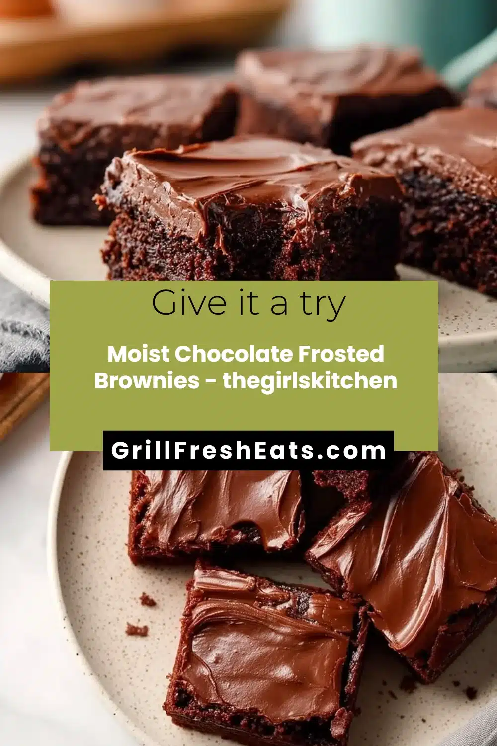 Moist Chocolate Frosted Brownies - thegirlskitchen